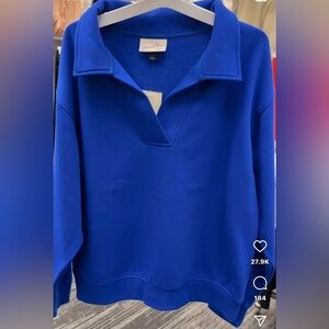 Universal Thread Bright Blue Quarter-Zip Pullover XS